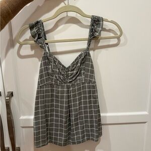 Abercrombie & Fitch Gray Checkered Tank Top
